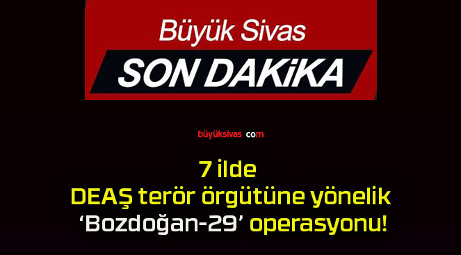 7 ilde DEAŞ terör örgütüne yönelik ‘Bozdoğan-29’ operasyonu!