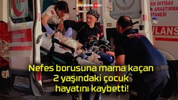 Nefes borusuna mama kaçan 2 yaşındaki çocuk hayatını kaybetti!