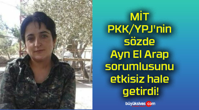 MİT PKK/YPJ’nin sözde Ayn El Arap sorumlusunu etkisiz hale getirdi!