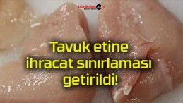 Tavuk etine ihracat sınırlaması getirildi!