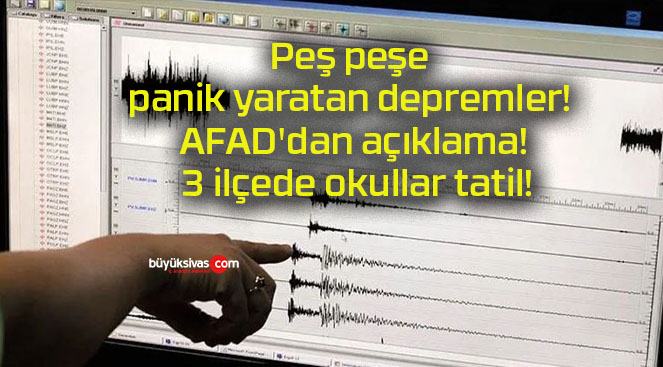 Peş peşe panik yaratan depremler! AFAD’dan açıklama! 3 ilçede okullar tatil!