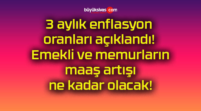 3 aylık enflasyon oranları açıklandı! Emekli ve memurların maaş artışı ne kadar olacak!