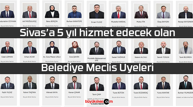 2024 – 2029 dönemi Sivas Belediye Meclis Üyeleri kimler?
