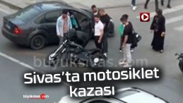 Sivas’ta trafik kazası! Motosiklet devrildi…
