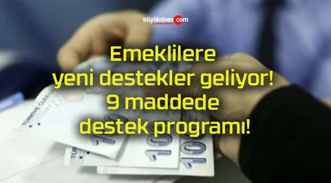 Emeklilere yeni destekler geliyor! 9 maddede destek programı!