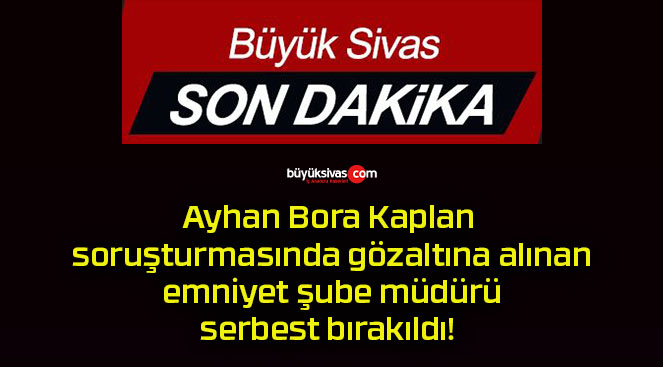 Ayhan Bora Kaplan soruşturmasında gözaltına alınan emniyet şube müdürü serbest bırakıldı!