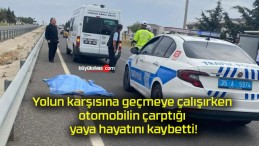 Yolun karşısına geçmeye çalışırken otomobilin çarptığı yaya hayatını kaybetti!