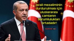 Cumhurbaşkanı Erdoğan: “İsrail mezaliminin durdurulması için uluslararası camianın sorumlulukları ortadadır”