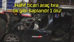 Hafif ticari araç tıra ok gibi saplandı! 1 ölü!