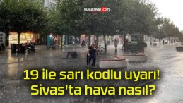 19 ile sarı kodlu uyarı! Sivas’ta hava nasıl?