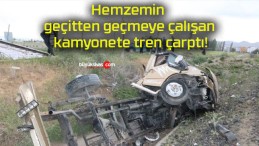 Hemzemin geçitten geçmeye çalışan kamyonete tren çarptı!