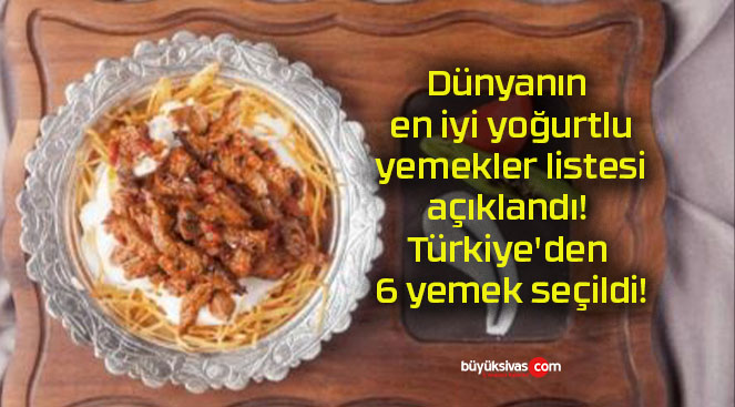 Dünyanın en iyi yoğurtlu yemekler listesi açıklandı! Türkiye’den 6 yemek seçildi!