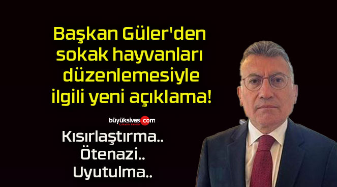 Başkan Güler’den sokak hayvanları düzenlemesiyle ilgili yeni açıklama!