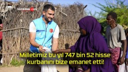 Milletimiz bu yıl 747 bin 52 hisse kurbanını bize emanet etti!