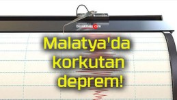 Malatya’da korkutan deprem!