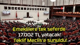 Emeklilere tek seferde 17.002 TL yatacak! Teklif Meclis’e sunuldu!