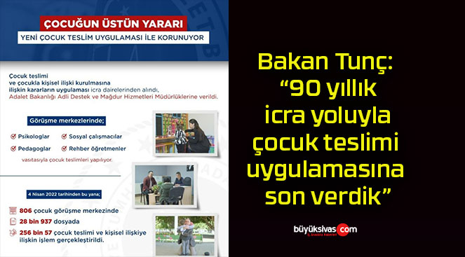 Bakan Tunç: “90 yıllık icra yoluyla çocuk teslimi uygulamasına son verdik”