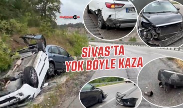 Sivas’ta şok eden görüntüler… 4 araç neredeyse kullanılmaz halde