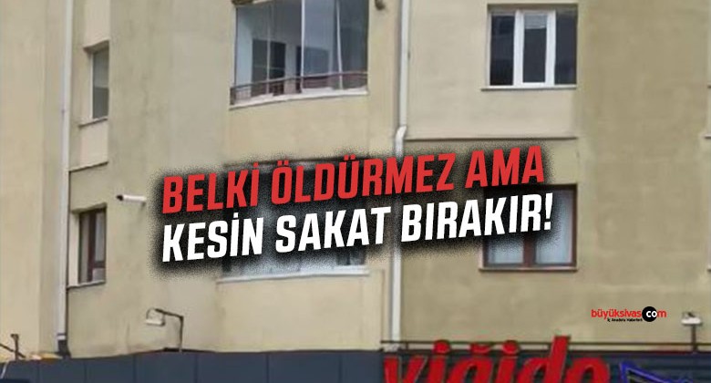 Sivas’ta Rüzgarın Etkisiyle Cam Balkon Tehlike Saçıyor