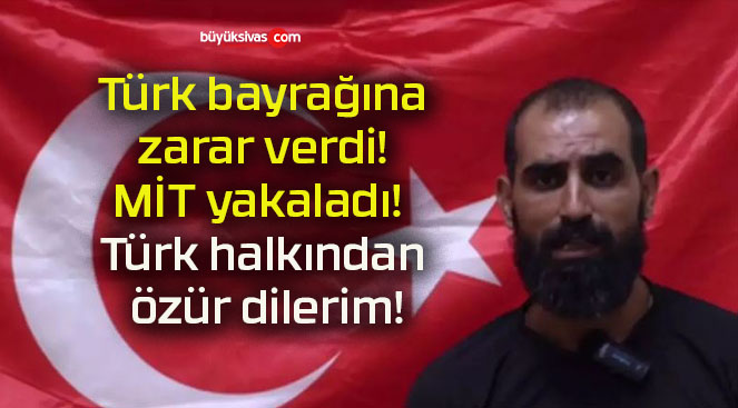 Türk bayrağına zarar verdi! MİT yakaladı! Türk halkından özür dilerim!