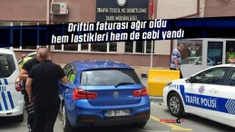 Sivas’ta driftin faturası ağır oldu, hem lastikleri hem de cebi yandı