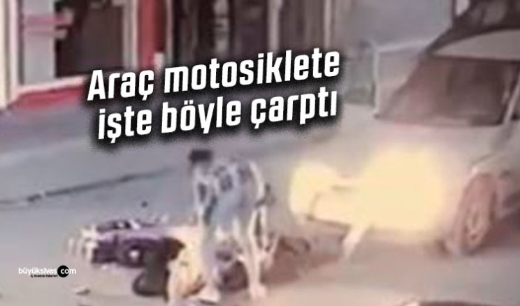Sivas’ın Yıldızeli ilçesinde araç ile motosiklet çarpıştı