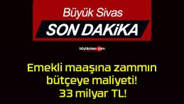 Emekli maaşına zammın bütçeye maliyeti! 33 milyar TL!