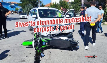 Sivas’ta otomobille motosiklet çarpıştı: 2 yaralı