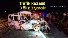 Trafik kazası! 3 ölü! 3 yaralı!