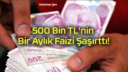 500 Bin TL’nin Bir Aylık Faizi Şaşırttı!