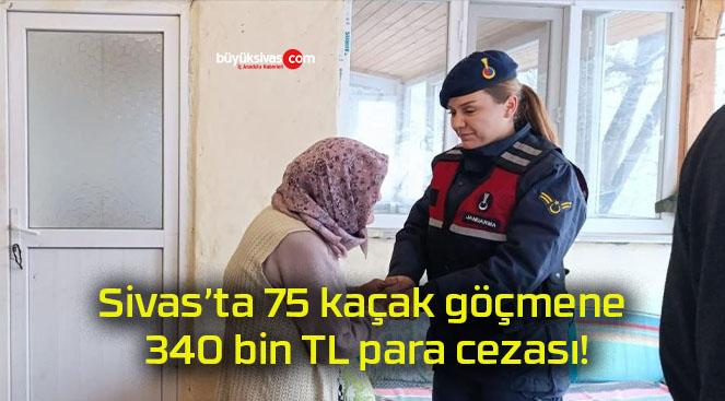 Sivas’ta 75 kaçak göçmene 340 bin TL para cezası!