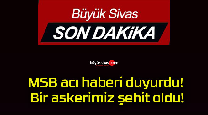 MSB acı haberi duyurdu! Bir askerimiz şehit oldu!