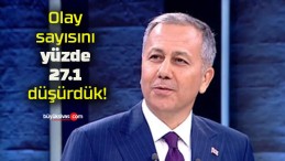 Olay sayısını yüzde 27.1 düşürdük!