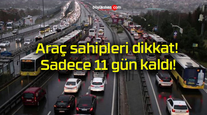 Araç sahipleri dikkat! Sadece 11 gün kaldı!