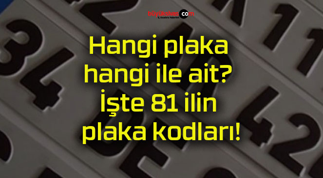 Hangi plaka hangi ile ait? İşte 81 ilin plaka kodları!