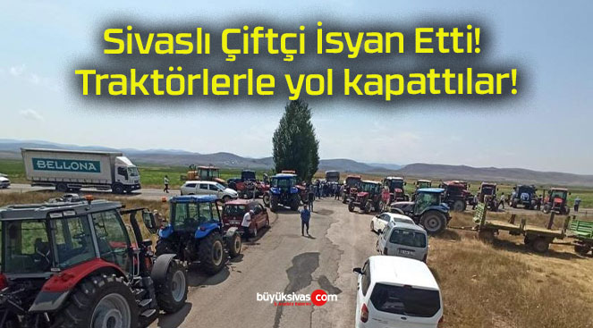 Sivaslı Çiftçi İsyan Etti! Traktörlerle yol kapattılar!