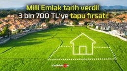 Milli Emlak tarih verdi! 3 bin 700 TL’ye tapu fırsatı!