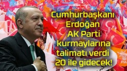 Cumhurbaşkanı Erdoğan AK Parti kurmaylarına talimatı verdi 20 ile gidecek!