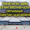 Tokat’ta bir ayda 13 bin 320 kişi uçtu! Olmasaydı Sivas’tan uçacaklardı!