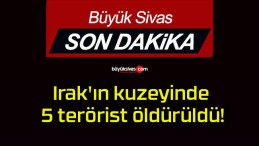 Irak’ın kuzeyinde 5 terörist öldürüldü!