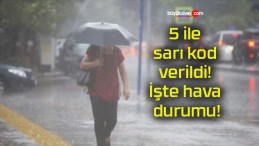 5 ile sarı kod verildi! İşte hava durumu!