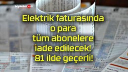 Elektrik faturasında o para tüm abonelere iade edilecek! 81 ilde geçerli!