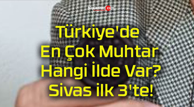 Türkiye’de En Çok Muhtar Hangi İlde Var? Sivas ilk 3’te!