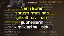 Narin Güran soruşturmasında gözaltına alınan şüphelilerin kimlikleri belli oldu!