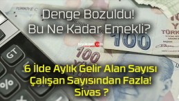 6 İlde Aylık Gelir Alan Sayısı Çalışan Sayısından Fazla! Sivas ?