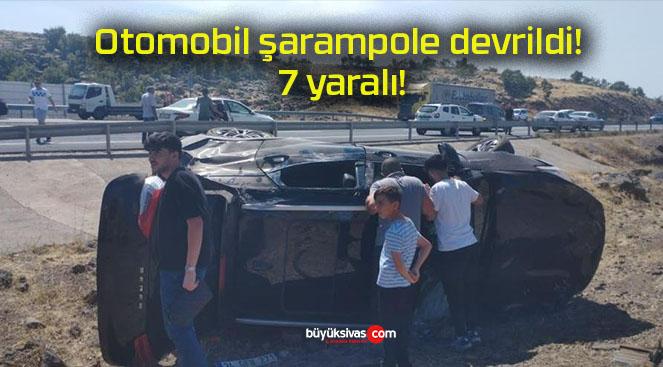 Otomobil şarampole devrildi! 7 yaralı!