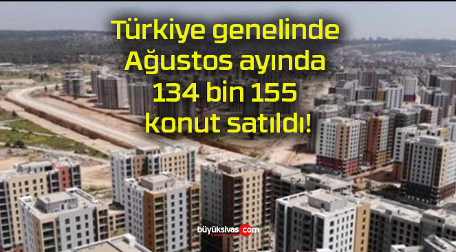 Türkiye genelinde Ağustos ayında 134 bin 155 konut satıldı!