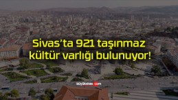 Sivas’ta 921 taşınmaz kültür varlığı bulunuyor!