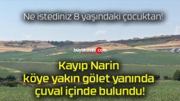 Kayıp Narin köye yakın gölet yanında çuval içinde bulundu!