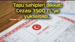 Tapu sahipleri dikkat! Cezası 3500 TL’ye yükseltildi…